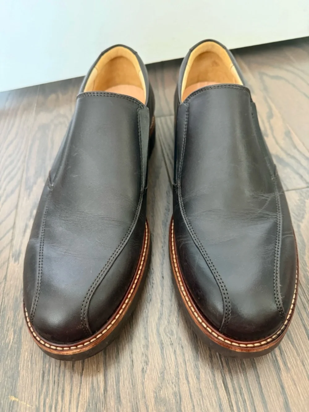 SAMUEL HUBBARD Frequent Traveler Dark Brown Leather Loafers Size 9.5